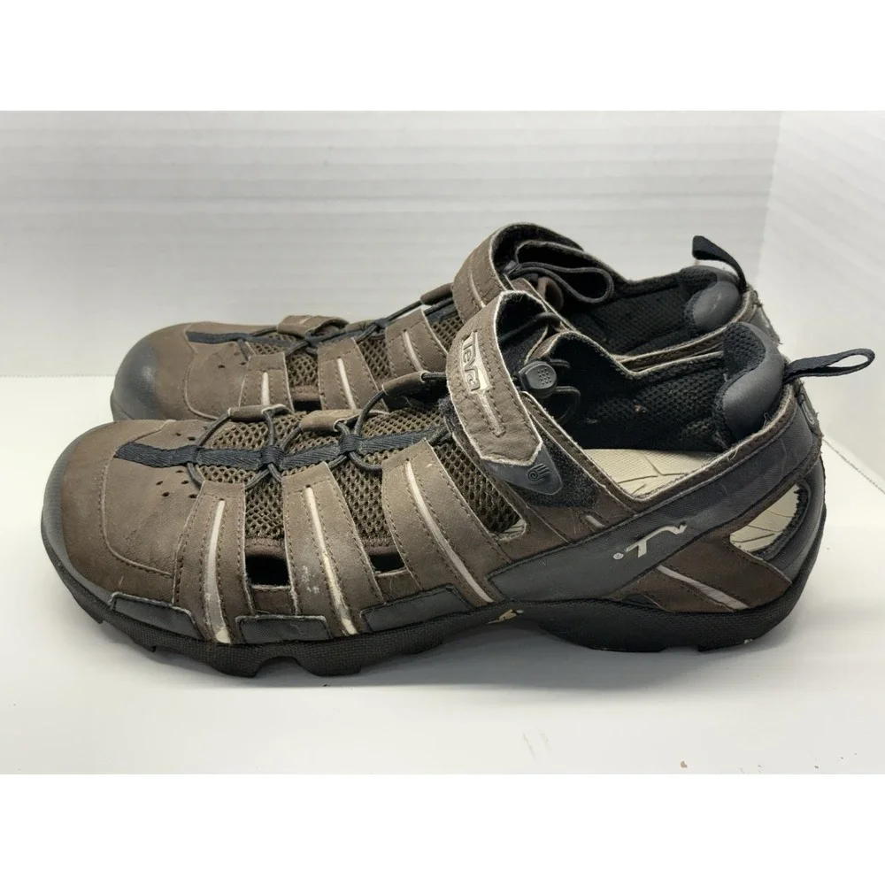 Teva Men's Closed Toe Water Hiking Sandals Brown Leather Mesh Size 11.5